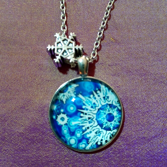 Snowflakes Necklace Picture Cabochon Christmas Pendant Jewelry Silver Holiday 27$
